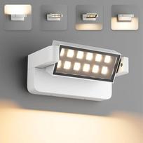 „Aipsun“ 24 W LED lauko sieninis šviestuvas, baltas, IP65 atsparus vandeniui | 350° pasukamas skydelis, 1500 lm šiltos baltos spalvos šviesa (3000 K), skirtas garažui, įėjimo durims, balkonui ir namo numerio apšvietimui, vidaus ir lauko naudojimui