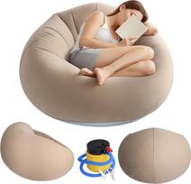 „Air Sofa Lazy No Bean Bag“ – pripučiama sėdimoji pūslė su oro siurbliu, pripučiama kėdė, nešiojama sėdimoji pūslė suaugusiems, skirta kempingui, paplūdimiui ir baseinui