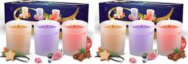 „Air Wick Feel-good“ aromatinių žvakių dovanų rinkinys, žiemos aromatai su eteriniais aliejais, 3 aromatinės žvakės stikliniuose indeliuose, supakuotos į gražią dovanų dėžutę (2 vnt. rinkinys)