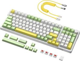 „Ajazz AK992“ belaidė „Hot-Swap“ RGB žaidimų klaviatūra – žali/raudoni jungikliai