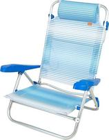 „AKTIVE“ sulankstoma paplūdimio kėdė, 8 padėtys, mėlynos juostelės, 47 x 49 x 82 cm, su paminkštintu pagalvėliu, nešimo rankenėlėmis, apkrova iki 110 kg. Paplūdimio kėdės su reguliuojamu atlošu ir keliomis padėtimis