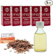 „AlcoFermBrew“ 5 vnt. „Bordeaux“ vyno mielių po 28 ml, skirtų 100 l – „Vina“ vyno mielės, skystos vyno mielės, fermentacijos mielės, ąžuolo medžio drožlės