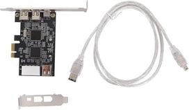 „Alide“ PCI Express „FireWire“ plokštė, 5 prievadų PCIe vaizdo plokštė, IEEE 1394a 1394a valdiklio plokštės su 6p-4p „FireWire“ kabeliu ir žemo profilio laikikliu