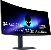 „Alienware 34“ žaidimų monitorius – AW3425DW, WQHD (3440x1440), 240 Hz, QD OLED | 0,03 ms, suderinamas su „NVIDIA G-SYNC“, „AMD FreeSync Premium Pro“, 21:9, 1800R išlenktas, „HDR True Black 400“, USB-C
