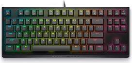 „Alienware“ AW420K žaidimų klaviatūra be skaitmenų klavišų su „Cherry MX Red“ jungikliais ir „AlienFX RGB“ apšvietimu