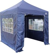 „All Seasons Gazebos“ 2,5 m x 2,5 m tamsiai mėlynos spalvos itin tvirta, vandeniui atspari išskleidžiama pavėsinė su 4 šoninėmis sienelėmis