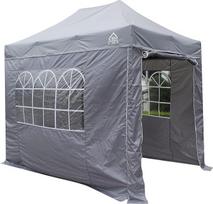 „All Seasons Gazebos“ 3 x 2 m visiškai vandeniui atspari sulankstoma pavėsinė su 4 šoniniais skydais – metalinė pilka