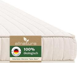 „allnatura“ 5 zonų natūralaus latekso čiužinys – 90 x 200 cm, kietumo lygis H4, 14 cm aukščio