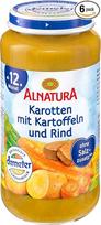 „Alnatura Demeter“ ekologiškos morkų, bulvių ir jautienos be glitimo, 6 vnt. po 250 g pakuotė