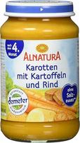 „Alnatura“ ekologiškos morkos su bulvėmis ir jautiena, nuo 4 mėnesių, 190 g, vidutinio dydžio
