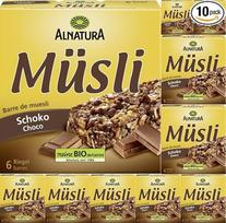 „Alnatura“ javainių batonėliai su šokoladu (6 vnt. pakuotė) 150 g x 10 pakuočių su „Pufai“ nemokama staigmena
