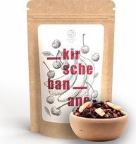 „Alpaca Tea“ vyšnių ir bananų skonio vaisių arbatos mišinys, birus, su uždaromu maišeliu (500 g)