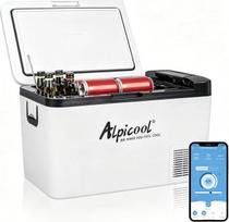 „Alpicool“ kompresorinis šaldymo dėžė automobiliui, 25 l, 12/24 V nuolatinės srovės, 100–240 V kintamosios srovės, nešiojamas kompresorinis šaldytuvas, tylus, valdomas per programėlę, -20 °C – 20 °C, nešiojamas šaldytuvas, skirtas stovyklavimui, kemperiam