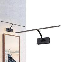 „Alpinaluz“ 45 cm juodas LED sieninis šviestuvas paveikslams ir veidrodžiams, 8 W, šilta šviesa (2700 K), reguliuojamas laikiklis su šoniniais difuzoriais, modernus dažyto plieno dizainas, integruotas