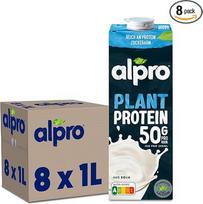 „Alpro“ baltymų gėrimas „Natural“ – 100 % augalinės kilmės, be laktozės, mažai cukraus ir turtingas augaliniais baltymais, 8 vnt. po 1 l