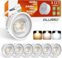 „ALUSSO“ 6 W LED modulis, itin plonas GU10 ir MR16 pakaitalas, 3000 K/4000 K/6500 K LED lemputė su 50 mm × 23 mm montavimo matmenimis, skirta įleistiniams prožektoriams, IP44 LED modulis 230 V, 6 vnt. pakuotė