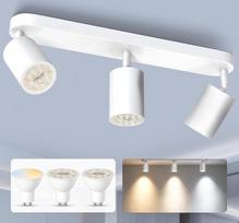 „ALUSSO“ LED lubinis prožektorius su 3 lemputėmis, įskaitant GU10 lemputę | 5 W, 1800 lm, 3CCT, nuimamas GU10 sieninis prožektorius, baltas, 1 vnt. rinkinys