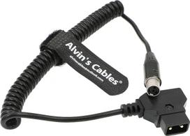 „Alvin's Cables“ D-Tap į „Mini XLR“ 4 kontaktų moterišką spiralės formos maitinimo kabelis, skirtas „ARRI RED“ kameroms ir 12 V „TV Logic“ monitoriui