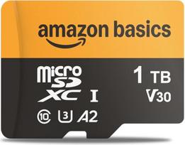 „Amazon Basics“ 1 TB „microSDXC“ kortelė su adapteriu, skaitymo greitis iki 200MB/s – 1 vnt. pakuotė