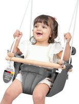 „AMAZINGs“ kūdikių ir vaikų sūpynės | „Growing Baby Swing“ komplektas su pakabos sistema, skirtas naudoti patalpose ir lauke | „3 in 1“ diržų sistema kūdikiams ir vaikams nuo 7 mėnesių iki 3 metų – pilkos spalvos