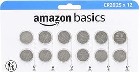 „Amazon Basics“ CR2025 ličio monetos tipo baterijos, 12 vnt. pakuotė