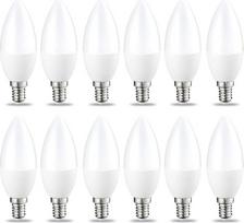 „Amazon Basics“ E14 LED žvakės formos lemputė, 5 W (pakeičia 40 W), skaidri, su reguliuojamu šviesos stiprumu, šilta balta, 6 vnt. pakuotė (2 vnt. pakuotė)