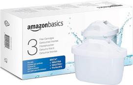 „Amazon Basics“ vandens filtravimo kasetė, suderinama su „BRITA Maxtra+“, 3 vnt. pakuotė, skirta „Amazon Basics“ arba „Brita“ modelių „Maxtra“/„Maxtra+“/„PerfectFit“ staliniams vandens filtrams