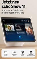 „Amazon Echo Show 11“ (naujausios kartos), ryškus 11 colių „Full-HD“ ekranas su didesniu matymo lauku, erdvinis garsas ir „Alexa“, „Glacier White“ spalvos