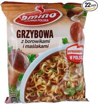 „Amino Grzybowa“ lenkų greitai paruošiamos makaronų sriubos su grybų skonio priedais, 22 vnt. pakuotė (22 x 57 g)