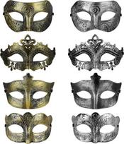 „Amosfun“ 8 vnt. rinkinys: kaukės, senovinės graikų ir romėnų kaukės, Venecijos vakarėlių kaukės, Helovino ir cosplay kaukės vyrams ir moterims