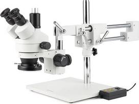 „AmScope“ SM-4TZ-144A 3,5X–90X trinokuliarinis stereomikroskopas su 4 zonų 144 LED žiediniu apšvietimu