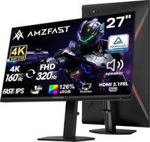 „Amzfast“ žaidimų monitorius, 27 coliai, 4K UHD 160 Hz / FHD 320 Hz dvigubas režimas, „Fast IPS“ | 1 ms MPRT, „Adaptive Sync“, „AI Gaming“, HDMI 2.1, DP 1.4, reguliuojamas aukštis, HDR 400, sRGB 126 %, PBP/PIP – AMZG27F6U, skirtas FPS ir 3A žaidimams