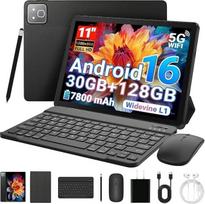 „Android 16“ planšetinis kompiuteris, 11 colių planšetinis kompiuteris su klaviatūra, rašikliu, dėklu ir pele, 30GB RAM, 128GB ROM (išplėstina iki 1 TB TF kortele), 7800 mAh, „Wi-Fi 6“, „BT 5.4“, dvi kameros, „2-in-1“ planšetinis kompiuteris, skirtas da
