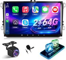 „Android“ automobilių radijas su 2G + 64G atmintimi, skirtas „VW Volkswagen Jetta“, „Passat“, „Seat“, „Golf“, „Tiguan“, „Skoda Polo“ ir „Beetle“ modeliams, 9 colių jutiklinis ekranas, belaidis „CarPlay“ ir „Android“, automobilių radijas / GPS / „Wi-Fi“ /