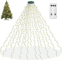 „aneeway“ eglutės girlianda su žiedu, 400 LED lempučių, 16 grandinių, 2 m eglutės girlianda, šventinis apšvietimo tinklas, skirtas 150 cm – 240 cm aukščio eglutei, šilta balta spalva