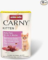 „Animonda Carny“ kačių šlapias maistas „Kitten Baby Paté“ (12 x 85 g), be grūdų ir be cukraus skirtas augantiems kačiukams iki 1 metų