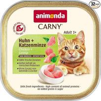 „Animonda Carny“ suaugusiems katėms skirtas šlapias maistas su vištiena ir katės mėta (32 x 85 g) | Šlapias maistas jautrioms katėms, be subproduktų ir cukraus, be grūdų ir cukraus