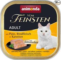 „Animonda Vom Feinsten“ suaugusiems katėms skirtas maistas, šlapias maistas suaugusioms katėms, „Gourmet Core“ su kalakutiena, jautiena ir morkomis, 32 x 100 g