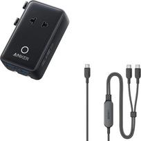 „Anker“ 140 W „Max 2-in-1“ laidas, 1,8 m + „Anker Nano“ kelioninis adapteris, tinkamas naudoti visame pasaulyje