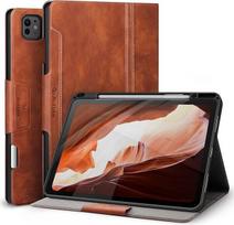 „Antbox“ dėklas „iPad Pro“ 13 colių M5/M4 (2025/2024) rudas | PU oda, integruotas rašiklio laikiklis, daugiafunkcinis atraminis stovas, automatinė miego/pabudimo funkcija, suderinamas su „Pencil Pro“ ir USB-C
