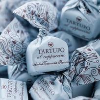 „Antica Torroneria Piemontese Tartufo“ – įvairių rūšių itališki triufelių šokoladai, 140 g, pralinės, triufelių šokoladas (Tartufo Cappuccino)