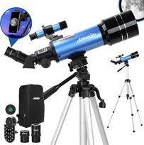 „Aomekie Telescope Astronomy“ 70/400 teleskopas su dėklu vaikams ir suaugusiems, su aliumininiu trikoju, išmaniojo telefono adapteriu ir Mėnulio filtru 40070+