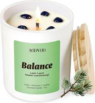 „AOOVOO“ aromatinės žvakės, 5 oz, „Cedar & Blue Energy Stone“ žvakė stiklainyje