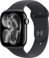 „Apple Watch Series 11“ GPS 46 mm išmanusis laikrodis su „Diamond Black“ aliuminio korpusu ir juodu sportiniu dirželiu (M/L): miego rodiklis, fizinio aktyvumo sekimas, sveikatos stebėjimas, nuolat veikiantis ekranas, atsparumas vandeniui