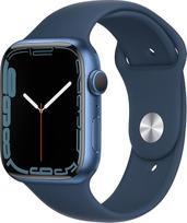 „Apple Watch Series 7“ (GPS, 45 mm) su mėlynu aliuminio korpusu ir „Abyss Blue“ sportine apyranke (atnaujintas)