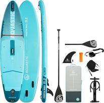 „AQUASTIC Perth Pro“ 11'2" universalioji SUP „Drop Stitch Lite“ lenta, 5 mm storio putoplastas, komplektas su reguliuojamu 2-in-1 irklu, balastu, baidarių sėdynėle, dviejų krypčių siurbliu ir kuprine