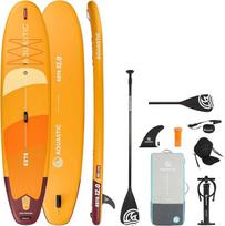 „AQUASTIC Este“ 12'0 colių SUP lentos rinkinys – „Drop Stitch Lite“, 390 l, 170 kg, su galimybe pritvirtinti sėdynę, lengvas ir tvirtas, su baidarių funkcija, EVA denis, 3 rankenos, pilnas rinkinys su irklu, siurbliu ir kuprine