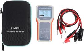 „Aramox“ saulės baterijų testeris, MPPT fotovoltinis multimetras, skirtas 5–400 W sistemoms. Matuoja įtampą (12–60 V), srovę (0–20 A), automatinis / rankinis režimo nustatymas, su LCD ekranu