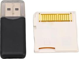 „Aramox“ „Flash“ atminties kortelė su skaitytuvu, skirta NDS, 2DS, 3DS, 4, 128GB, balta