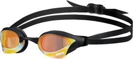 „Arena Cobra Core Swipe Mirror“ unisex suaugusiųjų varžybų akiniai su išlenktais veidrodiniais lęšiais, apsauga nuo rasos susidarymo, apsauga nuo UV spindulių, 5 keičiami nosies tilteliai
